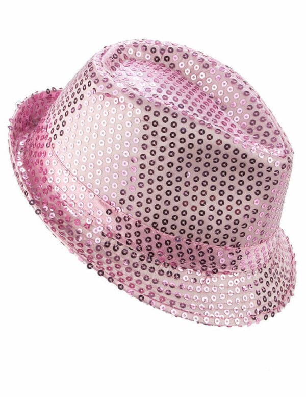 cappello paillettes rosa