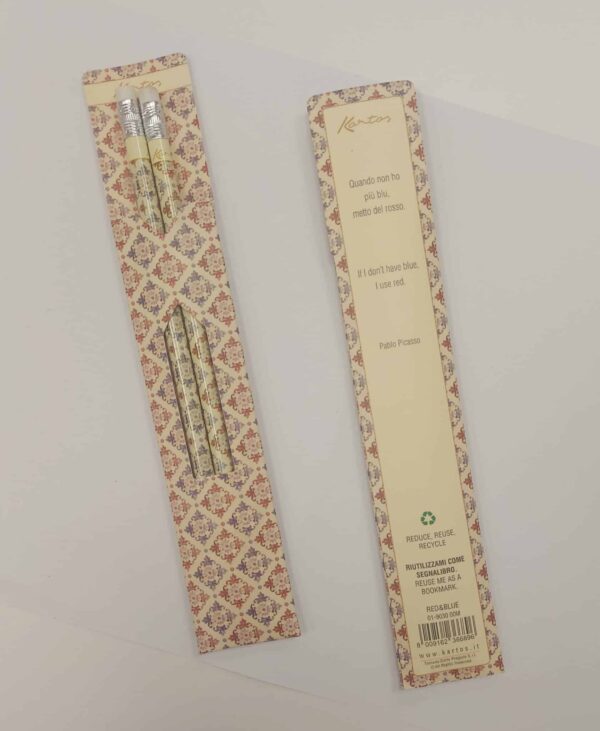 KARTOS: SET 2 MATITE CON GOMMA IN ASTUCCIO DI CARTA RED&BLUE(01903000M)