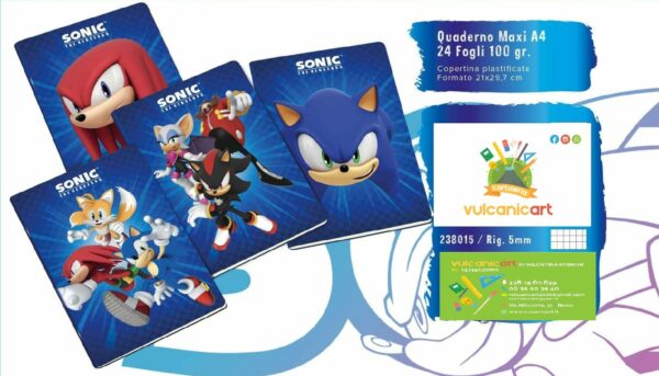 SONIC: CONFEZIONE 10 PZ QUADERNONI 5 MM SENZA MARGINE