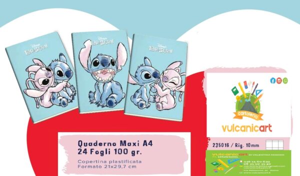 STITCH: CONFEZIONE 10 PZ QUADERNONI 10 MM SENZA MARGINE