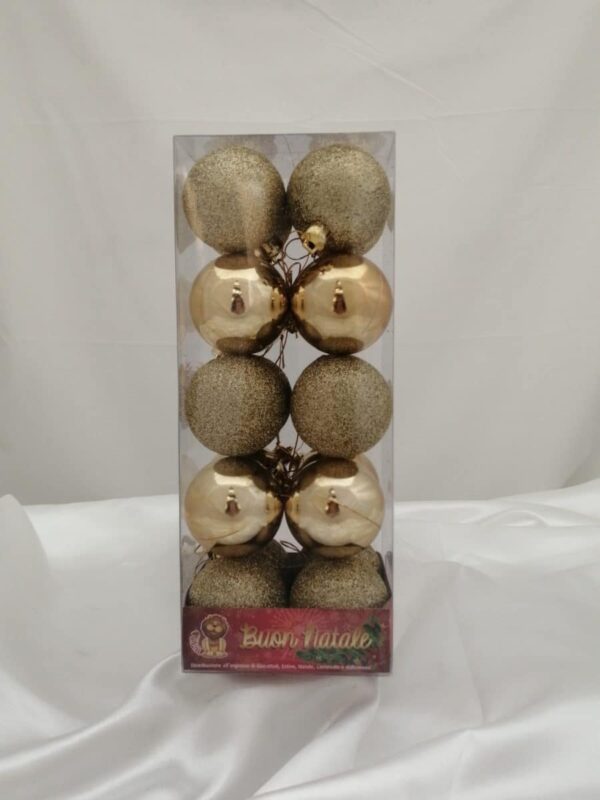 SFERE PLASTICA ORO GLITTER 50 mm. 20 pz (88563)