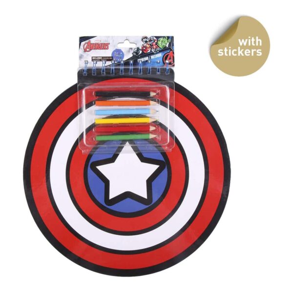 Cerdà Album con colori Scudo Capitan America + adesivi