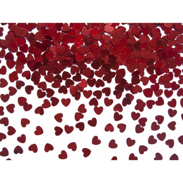 Confetti metallizzati "Cuoricini rossi" 5mm - 30 Gr.