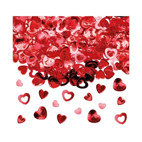 Confetti metallizzati 15gr. Cuori ROSSI