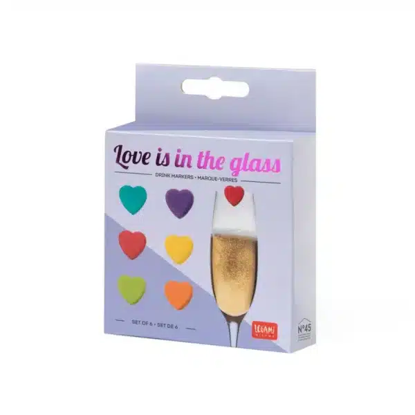 Set di 6 Segnabicchieri - Love is in the glass (DRMA0005) - immagine 3