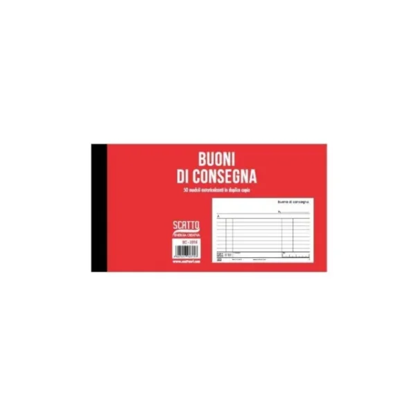 SCATTO: Buoni di consegna 50 moduli autoricalcanti in duplice copia sottoblocco rigido 17x10 cm