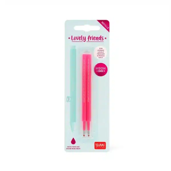 LEGAMI: Set di 2 Refill per Penna Gel - Lovely Friends - NEON PINK - immagine 2