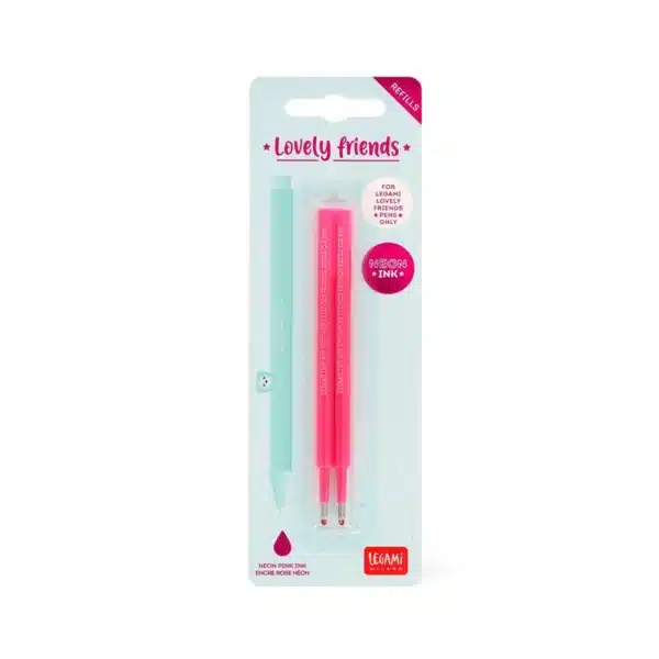 LEGAMI: Set di 2 Refill per Penna Gel - Lovely Friends - NEON PINK