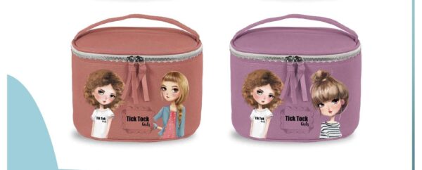 Tick Tock girls: beauty case bauletto colori assortiti (viola e rosso) (212104)