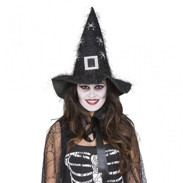 HALLOWEEN: CAPPELLO STREGA CON RAGNI
