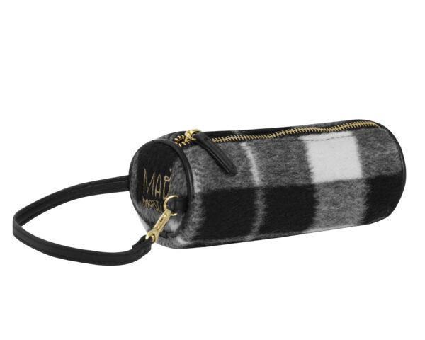 ROUND BEAUTY CASE CHECK BLACK/WHITE