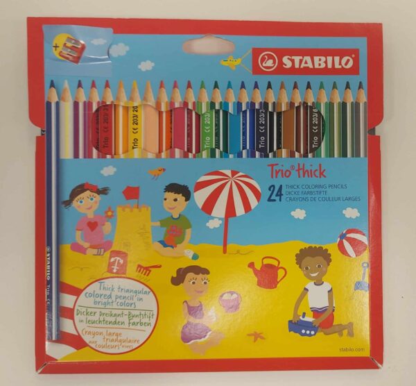 STABILO: PASTELLI TRIO MAXI THICK TRIANGOLARE Ø 4,2 MM - PZ 24 ASS.TI SCATOLA CARTONE