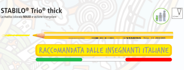 STABILO: PASTELLI TRIO MAXI THICK TRIANGOLARE Ø 4,2 MM - PZ 24 ASS.TI SCATOLA CARTONE - immagine 2