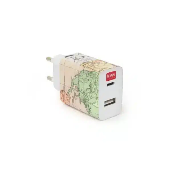LEGAMI: WALL CHARGER - PLUG & CHARGE - USB + USB-C - TRAVEL