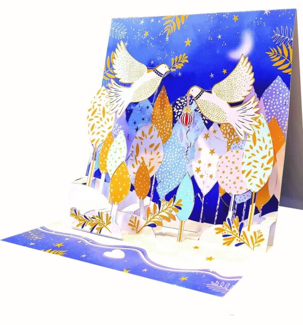 PICTURA NATALE. BIGL.3D XMAS POP UP SQUARE DOVES (20597)