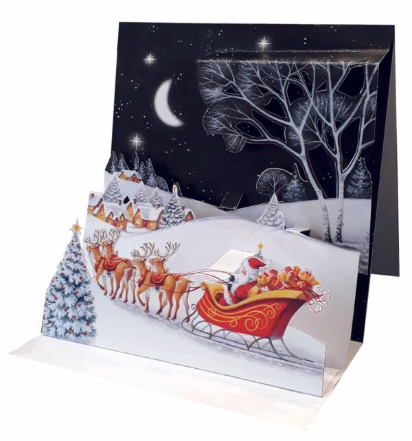 PICTURA NATALE. BIGL.3D XMAS POP UP SQUARE SANTA SLEDGE (20771)