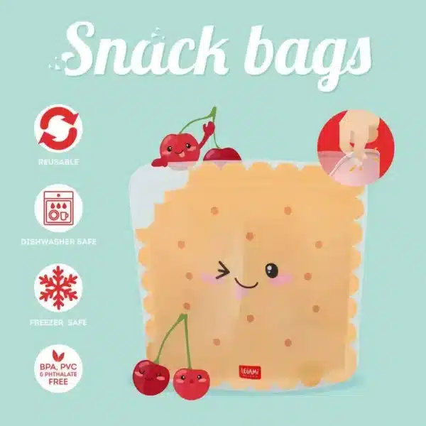 Set di 3 Buste per Alimenti Biscotti - Snack Bags