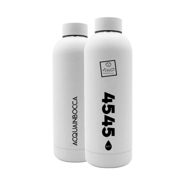 ZITTO: Acquainbocca Thermo Bottle 4545 Bianco