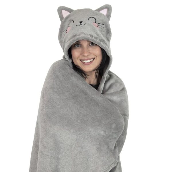 LEGAMI: Coperta con Cappuccio - Cosy Hugs - GATTO (CBL0003) - immagine 2