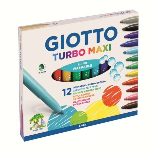 GIOTTO: PENNARELLI TURBOMAXI PUNTA GRANDE - PZ 12 ASS.TI SCATOLA CARTONE