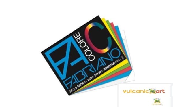 FABRIANO: BLOCCO CARTA DA DISEGNO FABRIANO COLORE 5 COLORI ASSORTITI - 240 X 330MM 220GR 25FF LISCIO/