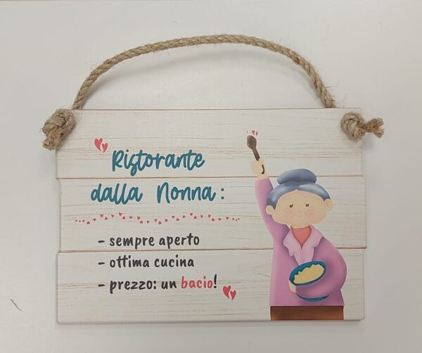 TARGA DA APPENDERE RISTORANTE DA NONNA  (JW4010-40)