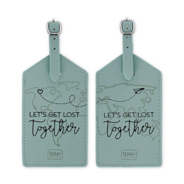 LEGAMI: Set di 2 Etichette Bagaglio - Let's Get Lost Together