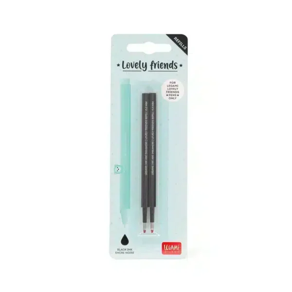 LEGAMI: Set di 2 Refill per Penna Gel - Lovely Friends - NERO - immagine 2