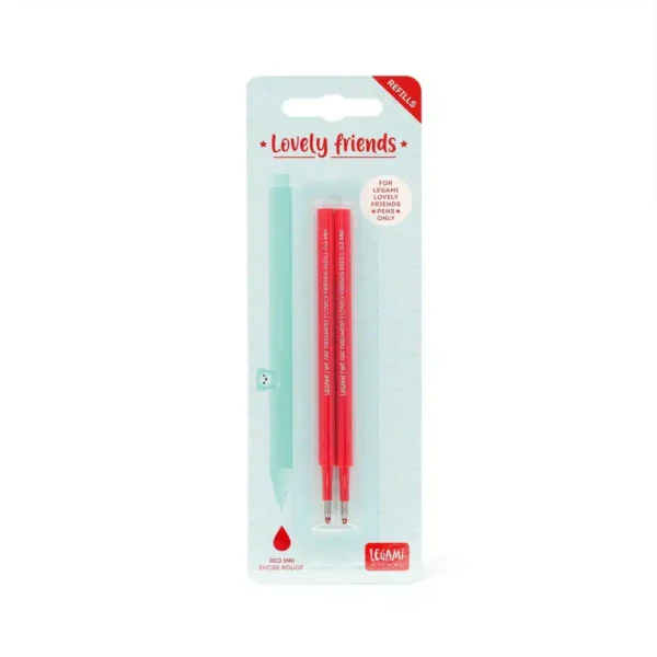 LEGAMI: Set di 2 Refill per Penna Gel - Lovely Friends - ROSSO - immagine 2