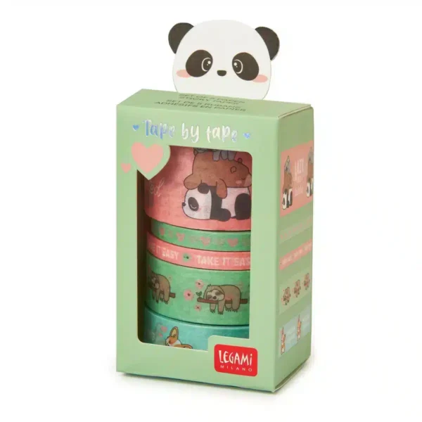 Set di 5 Nastri Adesivi di Carta - Tape By Tape - CUTE ANIMALS (TAP0007)