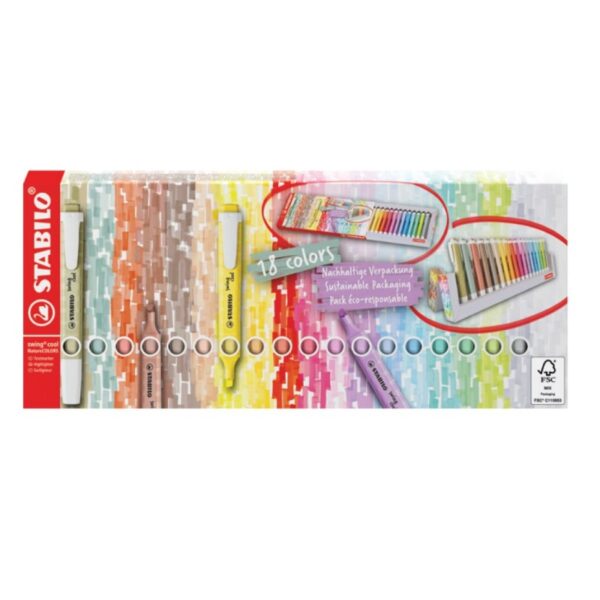 STABILO SWING COOL PASTEL DESKSET 18 PEZZI