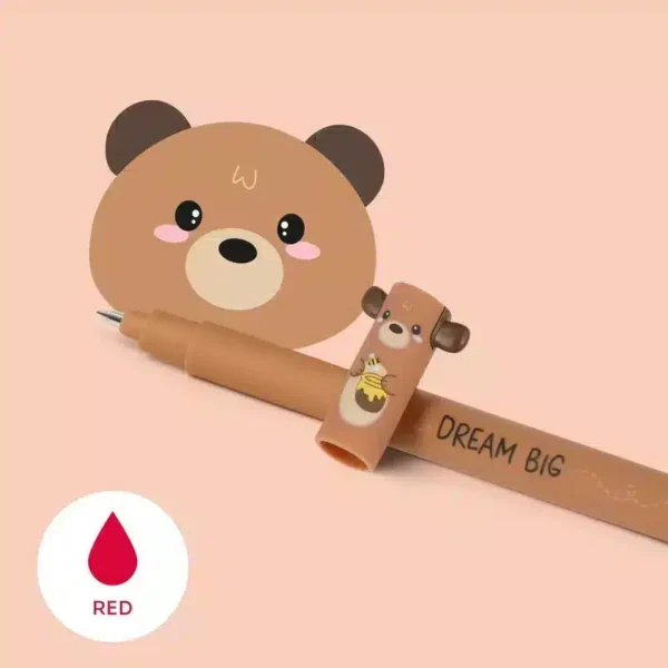 PENNA CANCELLABILE - TEDDY BEAR - inchiostro gel rosso - immagine 2