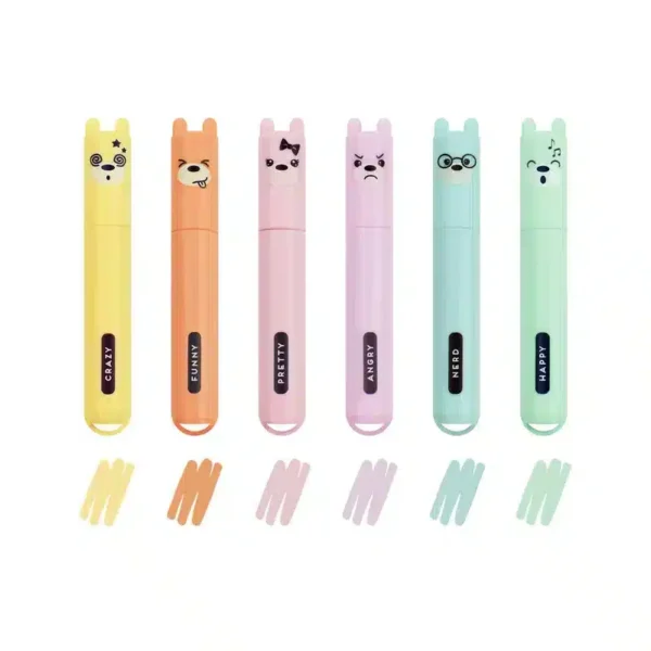 LEGAMI: SET 6 EVIDENZIATORI MINI ORSETTO PASTEL (MH0004)