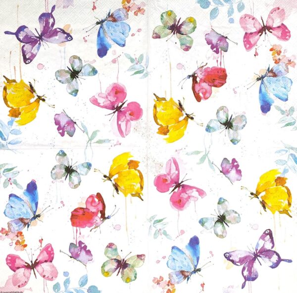 AMBIENTE: TOVAGLIOLI 33 x 33 Collezione Farfalle Bianco (13316265)