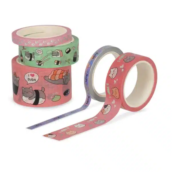 LEGAMI: Set di 5 Nastri Adesivi di Carta - Tape by Tape SUSHI
