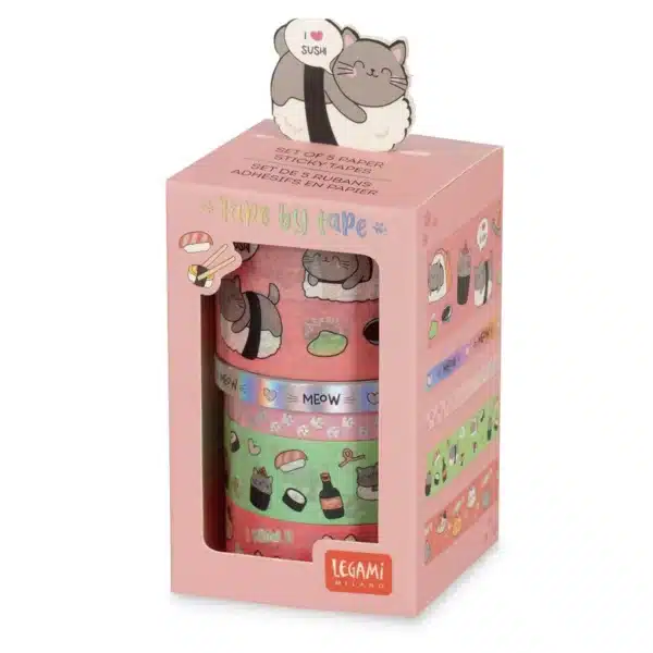 LEGAMI: Set di 5 Nastri Adesivi di Carta - Tape by Tape SUSHI - immagine 2