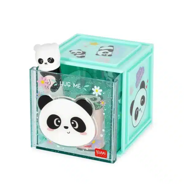 LEGAMI: Box Componibile da Scrivania - Cutie Cube - PANDA - immagine 2