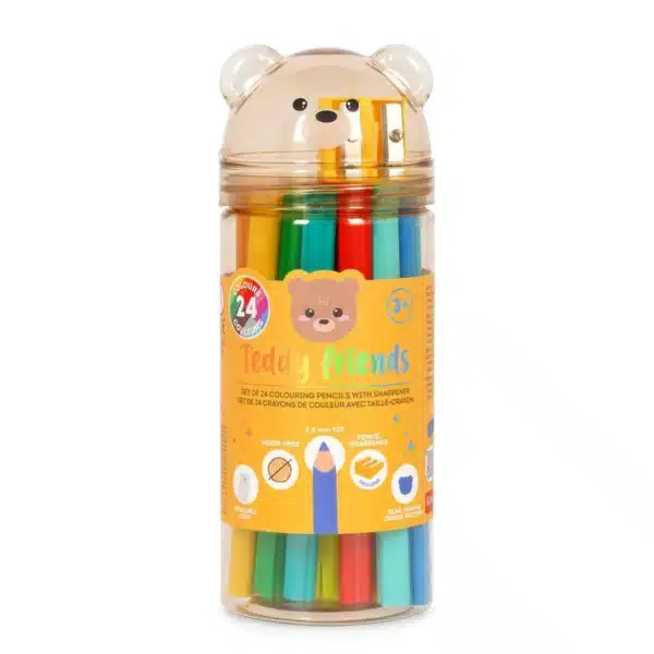 LEGAMI: Set di 24 Matite Colorate con Temperino - Teddy Friends