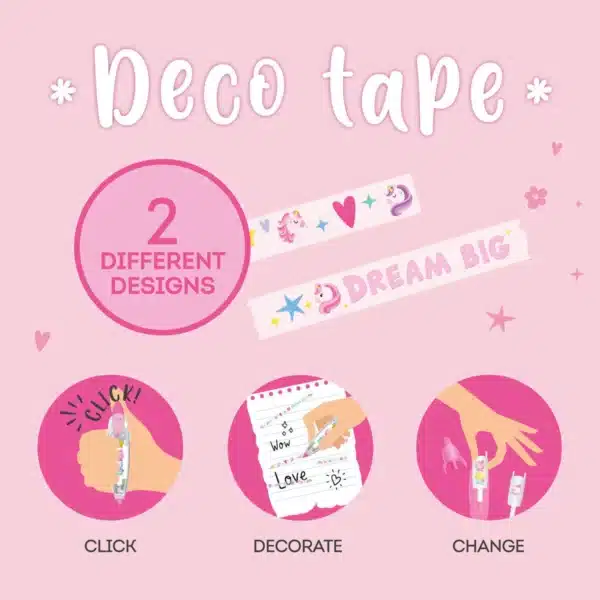 LEGAMI: Penna a Nastro per Decorazione - Deco Tape - UNICORNO - immagine 2