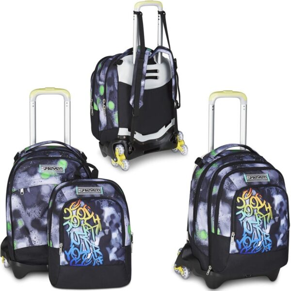 SEVEN: ZAINO TROLLEY TRE RUOTE DETACH SPRINT PAINT BOY