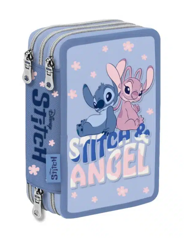 SCHOOL PACK STITCH: ZAINO OVETTO + ASTUCCIO 3ZIP - VARIANTE CELESTE